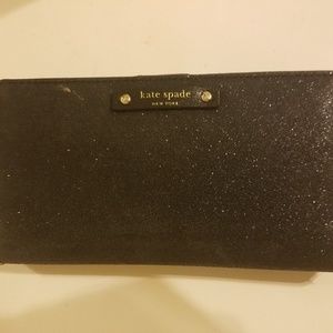Kate spade black glittery wallet
